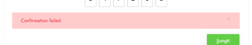 Authentication error message